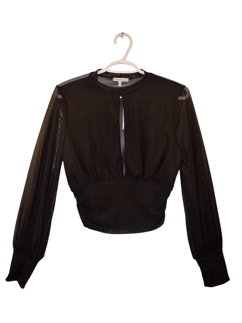 Charlotte Russe Black Sheer Mesh Top